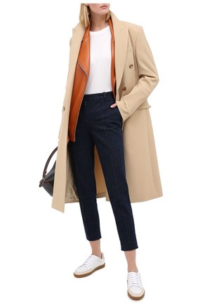 Женские кожаные кеды SAINT LAURENT бежевого цвета по цене 38200 руб., арт. 612656/1JZF0 | Фото 2 Женские кожаные кеды SAINT LAURENT бежевого цвета, арт. 612656/1JZF0 | Фото 2