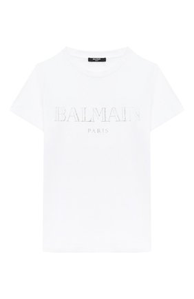 Детская хлопковая футболка BALMAIN белого цвета по цене 10900 руб., арт. 6N8551/NX290/4-10 | Фото 1 Детская хлопковая футболка BALMAIN белого цвета, арт. 6N8551/NX290/4-10 | Фото 1