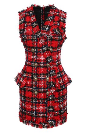 Женское платье BALMAIN красного цвета по цене 185000 руб., арт. UF16103/W076 | Фото 1 Женское платье BALMAIN красного цвета, арт. UF16103/W076 | Фото 1