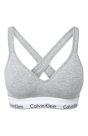 Женский бюстгальтер из смеси хлопка и вискозы CALVIN KLEIN серого цвета по цене 5945 руб., арт. QF1654E | Фото 1 Женский бюстгальтер из смеси хлопка и вискозы CALVIN KLEIN серого цвета, арт. QF1654E | Фото 1