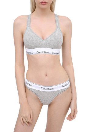 Женский бюстгальтер из смеси хлопка и вискозы CALVIN KLEIN серого цвета по цене 5945 руб., арт. QF1654E | Фото 2 Женский бюстгальтер из смеси хлопка и вискозы CALVIN KLEIN серого цвета, арт. QF1654E | Фото 2