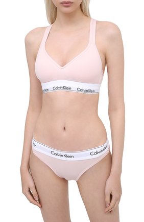 Женский бюстгальтер из смеси хлопка и вискозы CALVIN KLEIN розового цвета по цене 5945 руб., арт. QF1654E | Фото 2 Женский бюстгальтер из смеси хлопка и вискозы CALVIN KLEIN розового цвета, арт. QF1654E | Фото 2