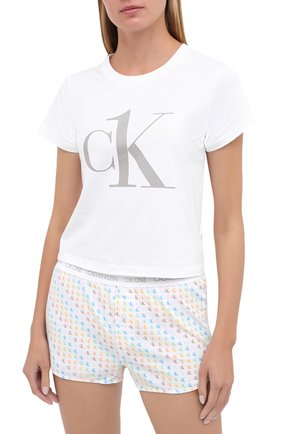Женская хлопковая пижама CALVIN KLEIN разноцветного цвета по цене 7655 руб., арт. QS6443E | Фото 2 Женская хлопковая пижама CALVIN KLEIN разноцветного цвета, арт. QS6443E | Фото 2