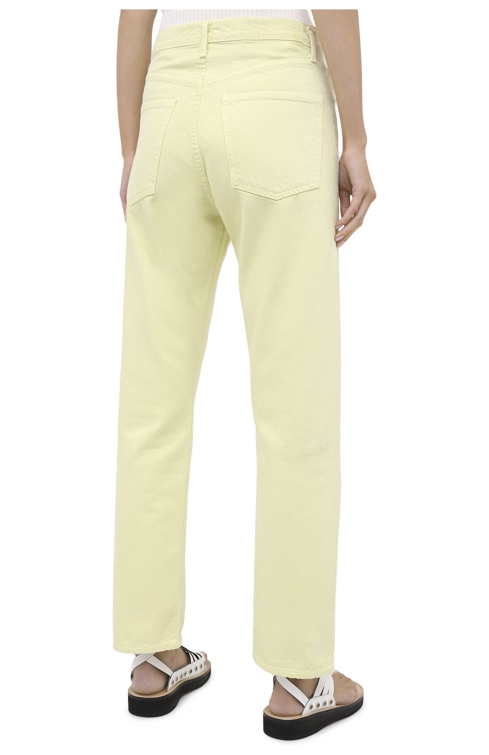 Женские джинсы AGOLDE желтого цвета, арт. A069-1183 | Фото 4 (Кросс-КТ: Деним; Длина (брюки, джинсы): Стандартные; Силуэт Ж (брюки и джинсы): Прямые; Материал внешний: Хлопок, Деним)