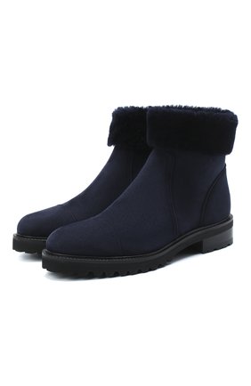 Женские замшевые ботинки KITON синего цвета по цене 114500 руб., арт. D50805X04T78 | Фото 1 Женские замшевые ботинки KITON синего цвета, арт. D50805X04T78 | Фото 1