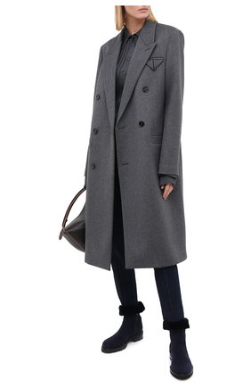 Женские замшевые ботинки KITON синего цвета по цене 114500 руб., арт. D50805X04T78 | Фото 2 Женские замшевые ботинки KITON синего цвета, арт. D50805X04T78 | Фото 2