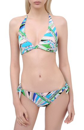 Женский треугольный бра EMILIO PUCCI голубого цвета по цене 18350 руб., арт. 0RMX20/0R797 | Фото 2 Женский треугольный бра EMILIO PUCCI голубого цвета, арт. 0RMX20/0R797 | Фото 2