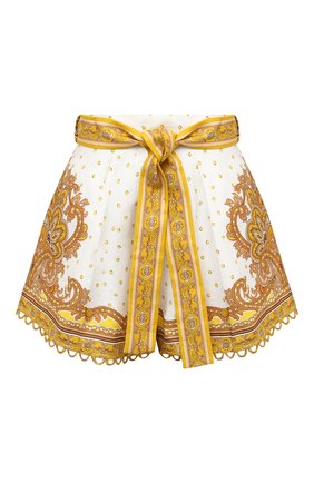 Женские льняные шорты ZIMMERMANN желтого цвета по цене 36600 руб., арт. 8625ABEL | Фото 1 Женские льняные шорты ZIMMERMANN желтого цвета, арт. 8625ABEL | Фото 1