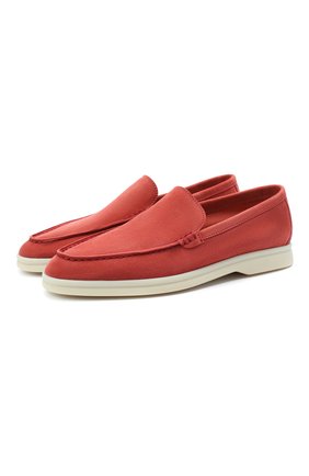 Женские замшевые лоферы summer walk LORO PIANA кораллового цвета по цене 51800 руб., арт. FAI1392 | Фото 1 Женские замшевые лоферы summer walk LORO PIANA кораллового цвета, арт. FAI1392 | Фото 1
