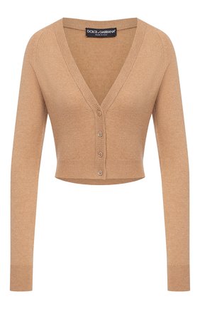 Женский кашемировый кардиган DOLCE & GABBANA бежевого цвета по цене 62200 руб., арт. FX933T/JAW4M | Фото 1 Женский кашемировый кардиган DOLCE & GABBANA бежевого цвета, арт. FX933T/JAW4M | Фото 1