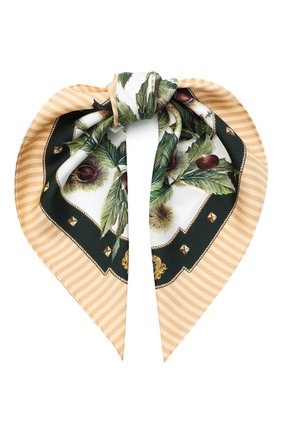 Женский шелковый платок DOLCE & GABBANA бежевого цвета по цене 16850 руб., арт. FN093R/GDW04 | Фото 1 Женский шелковый платок DOLCE & GABBANA бежевого цвета, арт. FN093R/GDW04 | Фото 1