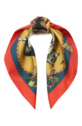 Женский шелковый платок DOLCE & GABBANA коричневого цвета по цене 16850 руб., арт. FN093R/GDV97 | Фото 1 Женский шелковый платок DOLCE & GABBANA коричневого цвета, арт. FN093R/GDV97 | Фото 1