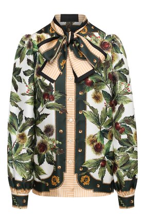 Женская шелковая блузка DOLCE & GABBANA бежевого цвета по цене 99500 руб., арт. F5N78T/FI12J | Фото 1 Женская шелковая блузка DOLCE & GABBANA бежевого цвета, арт. F5N78T/FI12J | Фото 1