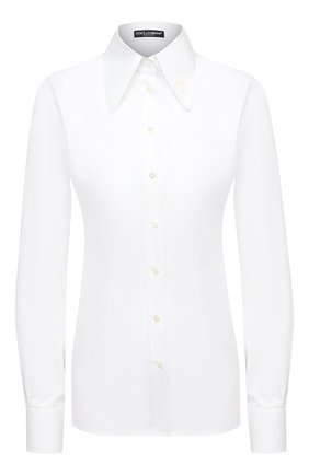 Женская хлопковая рубашка DOLCE & GABBANA белого цвета по цене 38100 руб., арт. F5N65Z/GD0K6 | Фото 1 Женская хлопковая рубашка DOLCE & GABBANA белого цвета, арт. F5N65Z/GD0K6 | Фото 1