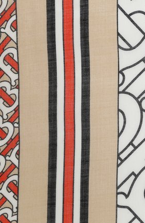 Женская шаль из шерсти и шелка BURBERRY оранжевого цвета, арт. 8030554 | Фото 2 (Материал: Шерсть, Текстиль, Шелк; Принт: С принтом)