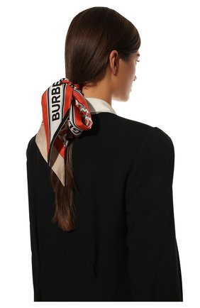 Мужские шелковый шарф BURBERRY красного цвета по цене 13700 руб., арт. 8030561 | Фото 2 Мужские шелковый шарф BURBERRY красного цвета, арт. 8030561 | Фото 2