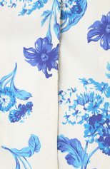 Женский шелковый шарф BURBERRY голубого цвета, арт. 8032254 | Фото 2 (Материал: Текстиль, Шелк; Принт: С принтом)