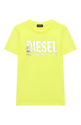 Детская хлопковая футболка DIESEL желтого цвета по цене 3725 руб., арт. 00J50W-00YI9 | Фото 1 Детская хлопковая футболка DIESEL желтого цвета, арт. 00J50W-00YI9 | Фото 1