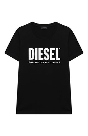 Детская хлопковая футболка DIESEL черного цвета по цене 3725 руб., арт. 00J50W-00YI9 | Фото 1 Детская хлопковая футболка DIESEL черного цвета, арт. 00J50W-00YI9 | Фото 1