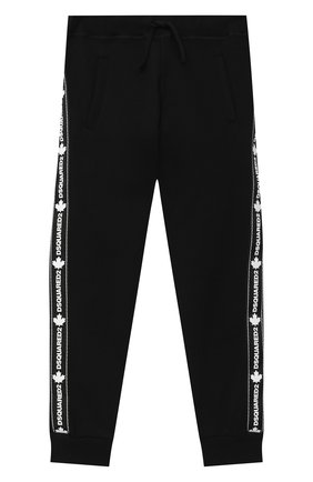 Детские хлопковые джоггеры DSQUARED2 черного цвета по цене 15750 руб., арт. DQ047X-D00V3 | Фото 1 Детские хлопковые джоггеры DSQUARED2 черного цвета, арт. DQ047X-D00V3 | Фото 1