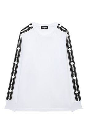 Детская хлопковый лонгслив DSQUARED2 белого цвета по цене 9895 руб., арт. DQ048H-D00A8 | Фото 1 Детская хлопковый лонгслив DSQUARED2 белого цвета, арт. DQ048H-D00A8 | Фото 1