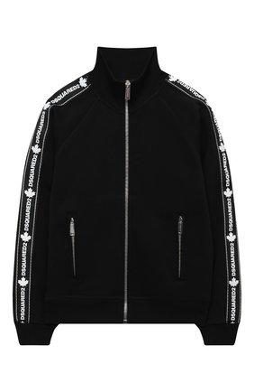 Детский хлопковая толстовка DSQUARED2 черного цвета по цене 18200 руб., арт. DQ049H-D00V3 | Фото 1 Детский хлопковая толстовка DSQUARED2 черного цвета, арт. DQ049H-D00V3 | Фото 1