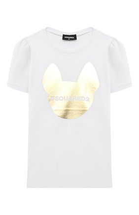 Детская хлопковая футболка DSQUARED2 белого цвета по цене 8270 руб., арт. DQ04BR-D001G | Фото 1 Детская хлопковая футболка DSQUARED2 белого цвета, арт. DQ04BR-D001G | Фото 1