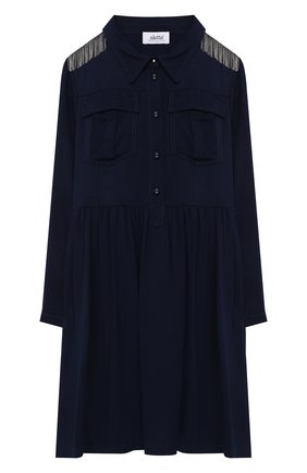 Детское платье ALETTA синего цвета по цене 10850 руб., арт. AF000523/4A-8A | Фото 1 Детское платье ALETTA синего цвета, арт. AF000523/4A-8A | Фото 1 (Рукава: Длинные; Материал внешний: Вискоза; Случай: Повседневный; Девочки Кросс-КТ: Платье-одежда; Ростовка одежда: 6 лет | 116 см, 7 лет | 122 см, 8 лет | 128 см)