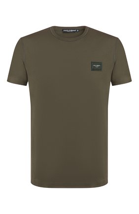 Мужская хлопковая футболка DOLCE & GABBANA хаки цвета по цене 36300 руб., арт. G8KJ9T/FU7EQ | Фото 1 Мужская хлопковая футболка DOLCE & GABBANA хаки цвета, арт. G8KJ9T/FU7EQ | Фото 1 (Мужское Кросс-КТ: Футболка-одежда; Принт: Без принта; Длина (для топов): Стандартные; Материал внешний: Хлопок; Рукава: Короткие; Стили: Кэжуэл)