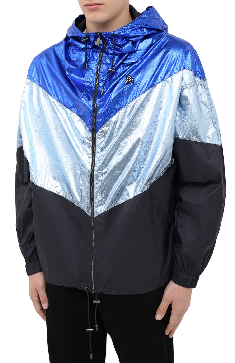 Мужская куртка ISABEL MARANT разноцветного цвета, арт. MA0808-20A001V/KIZZA0H | Фото 3 (Кросс-КТ: Куртка, Ветровка; Рукава: Длинные; Материал внешний: Синтетический материал; Стили: Спорт-шик; Мужское Кросс-КТ: Верхняя одежда; Длина (верхняя одежда): Короткие)