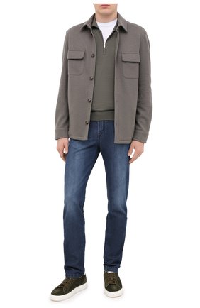 Мужское поло из кашемира и шелка KITON зеленого цвета по цене 137000 руб., арт. UK05Z | Фото 2 Мужское поло из кашемира и шелка KITON зеленого цвета, арт. UK05Z | Фото 2