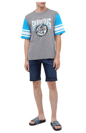Мужские кожаные шлепанцы jungle sport DOLCE & GABBANA синего цвета по цене 21550 руб., арт. CS1646/AX907 | Фото 2 Мужские кожаные шлепанцы jungle sport DOLCE & GABBANA синего цвета, арт. CS1646/AX907 | Фото 2