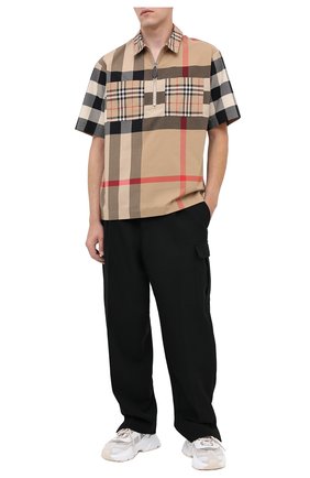 Мужская хлопковая рубашка BURBERRY бежевого цвета по цене 30700 руб., арт. 8029757 | Фото 2 Мужская хлопковая рубашка BURBERRY бежевого цвета, арт. 8029757 | Фото 2