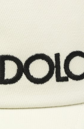 Мужской хлопковая бейсболка DOLCE & GABBANA белого цвета по цене 28500 руб., арт. GH590Z/FU6WU | Фото 3 Мужской хлопковая бейсболка DOLCE & GABBANA белого цвета, арт. GH590Z/FU6WU | Фото 3