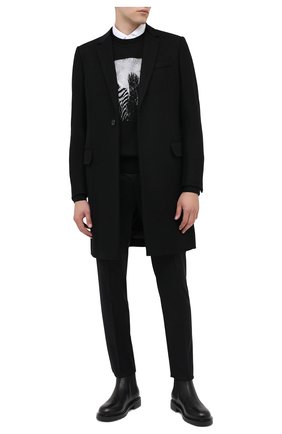 Мужской шерстяное пальто DOLCE & GABBANA черного цвета по цене 188500 руб., арт. G007ST/HUMJ2 | Фото 2 Мужской шерстяное пальто DOLCE & GABBANA черного цвета, арт. G007ST/HUMJ2 | Фото 2