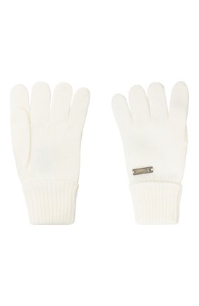 Детские шерстяные перчатки IL TRENINO белого цвета, арт. 20 4055/E0 | Фото 2 (Материал: Шерсть, Текстиль; Региональные ограничения белый список (Axapta Mercury): RU)