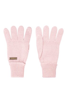 Детские шерстяные перчатки IL TRENINO розового цвета, арт. 20 4055/E0 | Фото 2 (Материал: Шерсть, Текстиль)