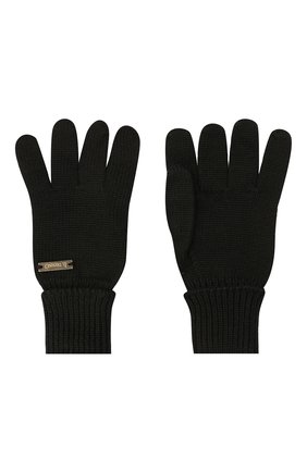 Детские шерстяные перчатки IL TRENINO черного цвета, арт. 20 4055/E0 | Фото 2 (Материал: Шерсть, Текстиль; Региональные ограничения белый список (Axapta Mercury): RU)