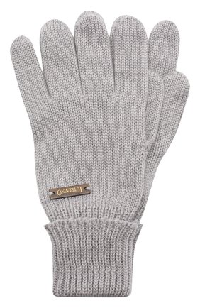 Детские шерстяные перчатки IL TRENINO серого цвета, арт. 20 4055/E0 | Фото 1 (Материал: Шерсть, Текстиль)
