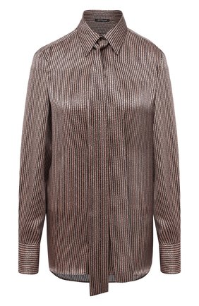 Женская шелковая блузка KITON коричневого цвета по цене 116000 руб., арт. D48407K05T62 | Фото 1 Женская шелковая блузка KITON коричневого цвета, арт. D48407K05T62 | Фото 1