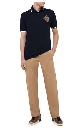 Мужское хлопковое поло DOLCE & GABBANA темно-синего цвета по цене 33250 руб., арт. G8LB0Z/G7TWE | Фото 2 Мужское хлопковое поло DOLCE & GABBANA темно-синего цвета, арт. G8LB0Z/G7TWE | Фото 2