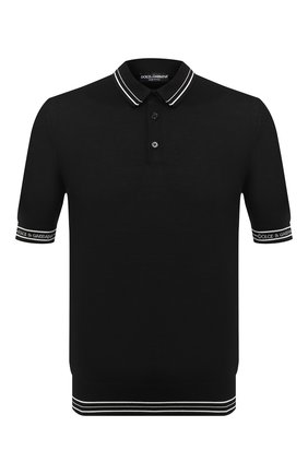 Мужское шелковое поло DOLCE & GABBANA черного цвета по цене 67250 руб., арт. GXA45T/JASNJ | Фото 1 Мужское шелковое поло DOLCE & GABBANA черного цвета, арт. GXA45T/JASNJ | Фото 1