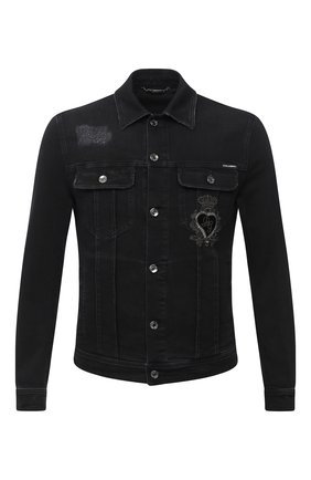 Мужская джинсовая куртка DOLCE & GABBANA черного цвета по цене 96100 руб., арт. G9JC2Z/G8C03 | Фото 1 Мужская джинсовая куртка DOLCE & GABBANA черного цвета, арт. G9JC2Z/G8C03 | Фото 1