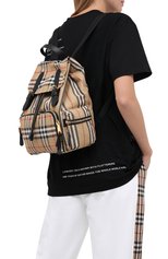 Женский рюкзак rucksack medium BURBERRY бежевого цвета, арт. 8032709 | Фото 2 (Размер: medium; Ремень/цепочка: На ремешке; Материал: Текстиль)
