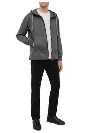 Мужские брюки из хлопка и шерсти KITON черного цвета по цене 107000 руб., арт. UPNJSJ02T40 | Фото 2 Мужские брюки из хлопка и шерсти KITON черного цвета, арт. UPNJSJ02T40 | Фото 2