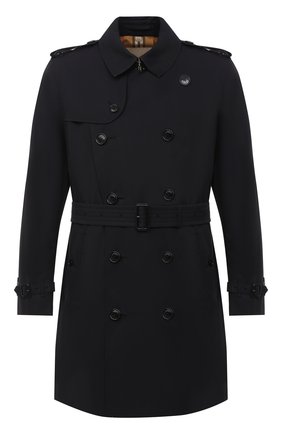 Мужской хлопковый тренч kensington BURBERRY темно-синего цвета по цене 157500 руб., арт. 8028105 | Фото 1 Мужской хлопковый тренч kensington BURBERRY темно-синего цвета, арт. 8028105 | Фото 1