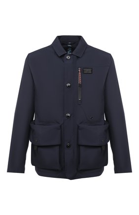 Мужская куртка BURBERRY темно-синего цвета, арт. 8028656 | Фото 1 (Рукава: Длинные; Материал внешний: Синтетический материал; Мужское Кросс-КТ: Верхняя одежда; Стили: Кэжуэл; Кросс-КТ: Ветровка, Куртка; Длина (верхняя одежда): Короткие)