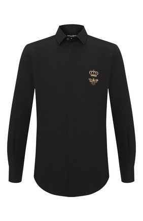 Мужская хлопковая рубашка DOLCE & GABBANA черного цвета по цене 47800 руб., арт. G5HX4Z/FU5K9 | Фото 1 Мужская хлопковая рубашка DOLCE & GABBANA черного цвета, арт. G5HX4Z/FU5K9 | Фото 1