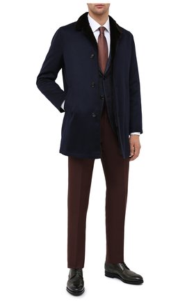 Мужской кашемировое пальто с меховой подкладкой KITON темно-синего цвета, арт. UW0480MV03R70 | Фото 2 (Материал утеплителя: Натуральный мех; Материал внешний: Шерсть, Кашемир; Рукава: Длинные; Длина (верхняя одежда): До середины бедра; Мужское Кросс-КТ: Верхняя одежда, пальто-верхняя одежда; Стили: Классический; Региональные ограничения белый список (Axapta Mercury): RU)