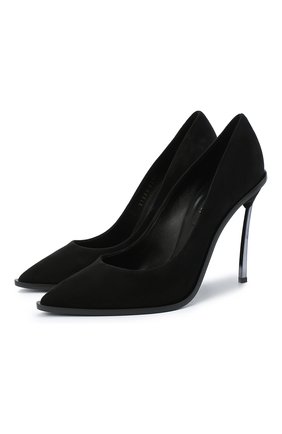 Женская замшевые туфли maxi blade CASADEI черного цвета по цене 53850 руб., арт. 1F701R100MZCAM09000 | Фото 1 Женская замшевые туфли maxi blade CASADEI черного цвета, арт. 1F701R100MZCAM09000 | Фото 1